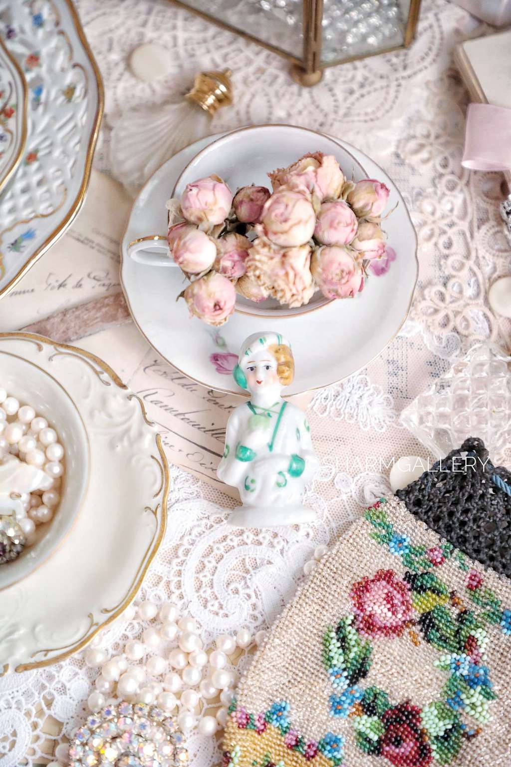 Half doll антикварная половинка куклы - игольница. Фарфор, Япония.