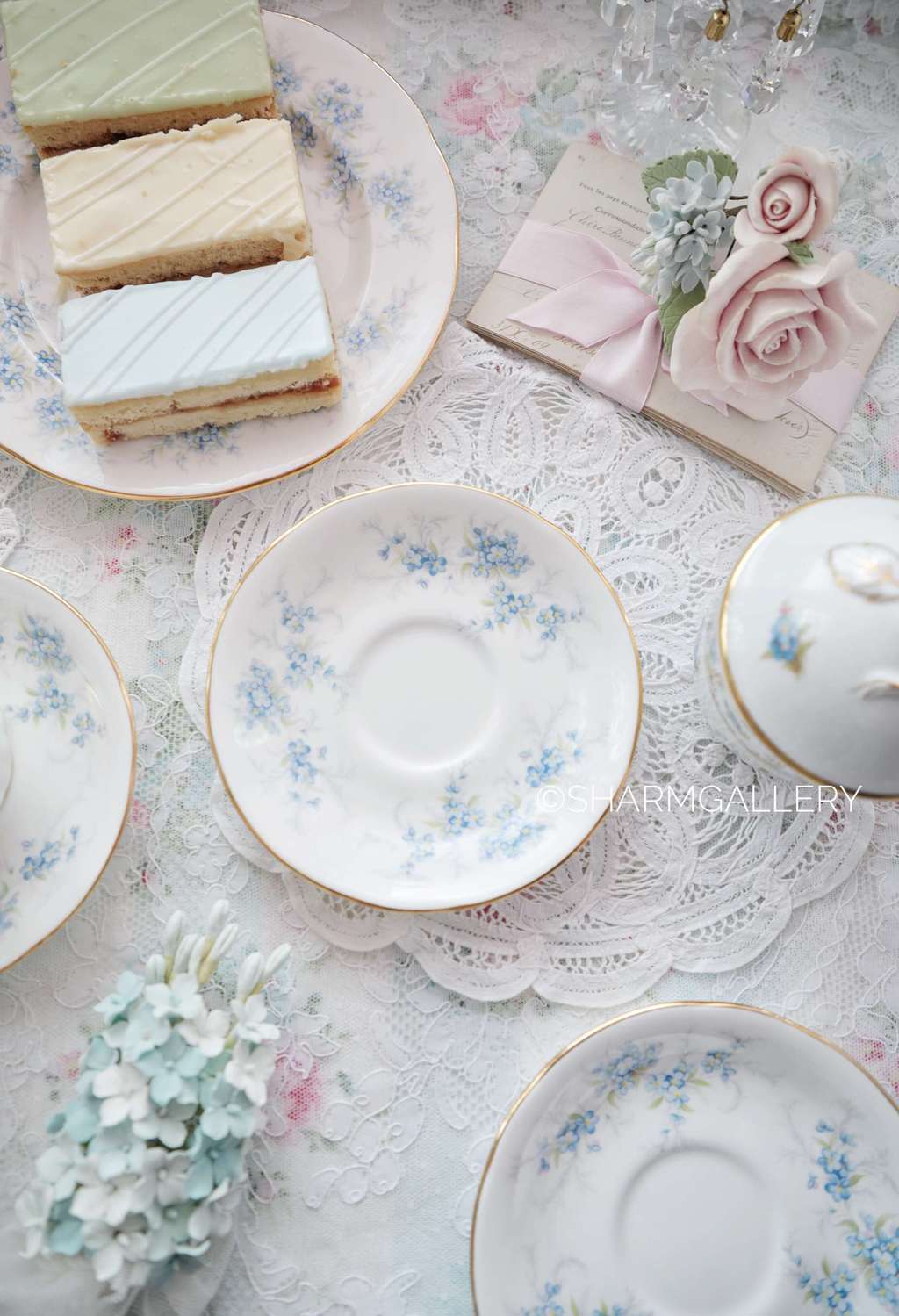 Блюдце чайное «Незабудки» 14см. фарфор ROYAL STANDARD Англия 1970г.