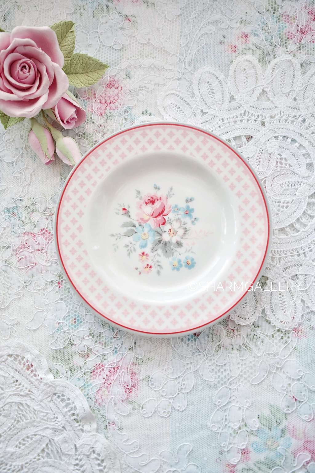 Блюдце Marie pale grey 15см, фарфор "GreenGate" Дания.