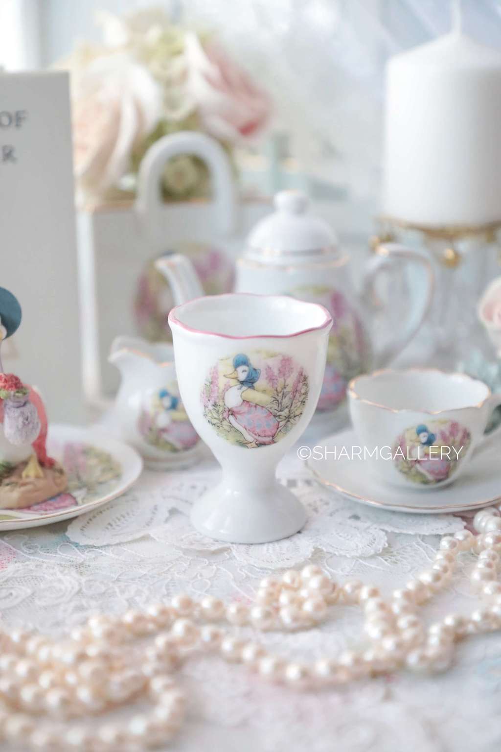 Подставка для яйца Гусыня Jemima, Беатрис Поттер, Reutter Porzellan, фарфор, Германия.