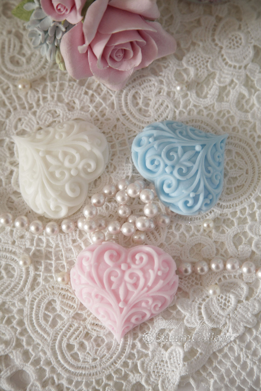 "Трио сердечек". Мыло, ручной работы.