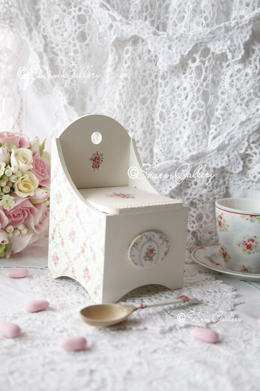 Короб для соли (солонка) "White Rose" + ложка.