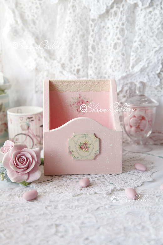 Короб деревянный для мелочей и специй "Pink".