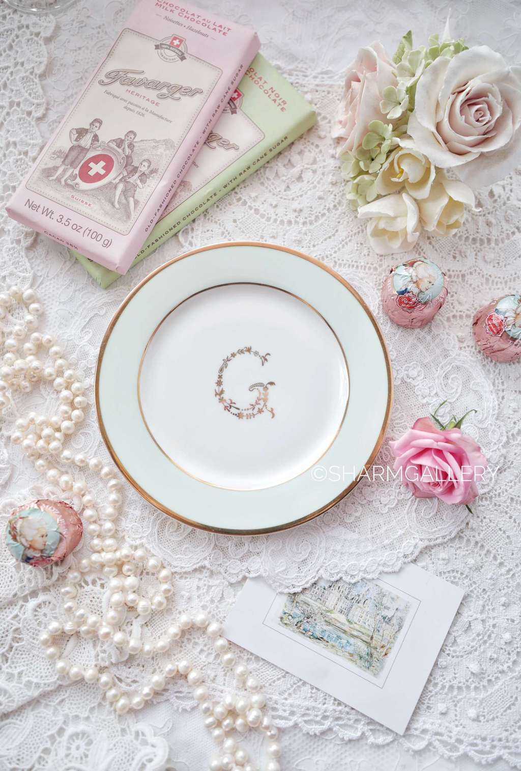 Десертная тарелка «G» 15,5см.  Дания, "GreenGate".