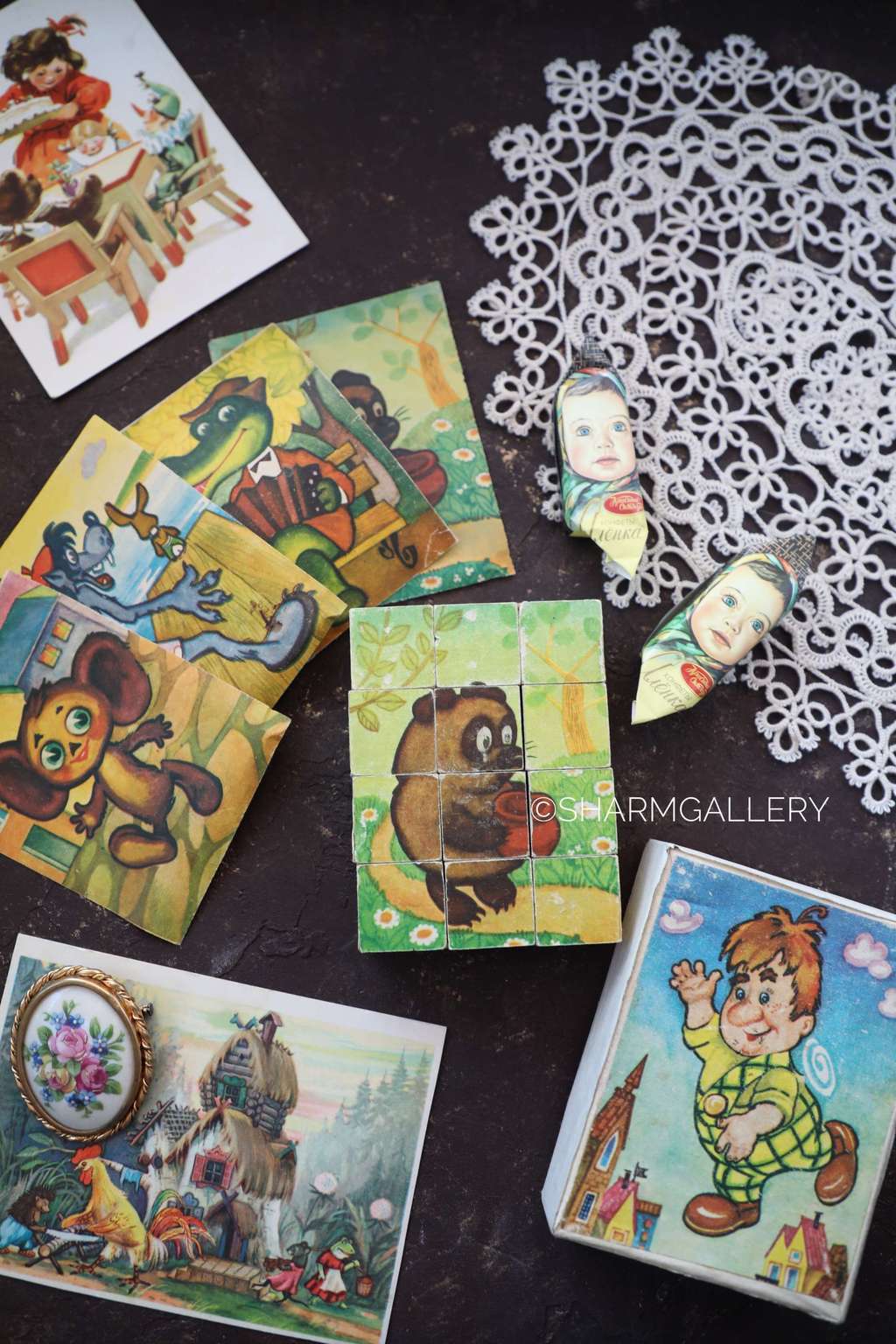 Набор кубиков «Советские мультфильмы», 1987г, СССР.