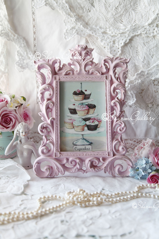 Рамка для фото интерьерная - "Pink Baroque". Ручная работа.