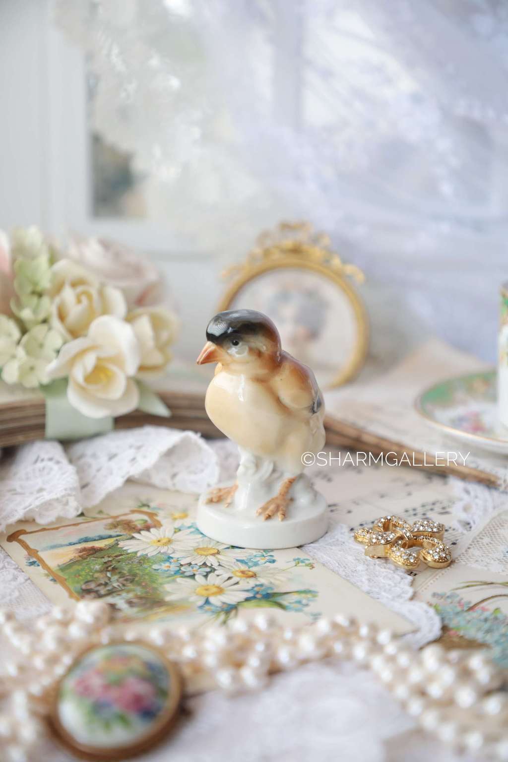 Старинная фарфоровая статуэтка «Цыпленок» Карл Энц/Karl Enz Германия,