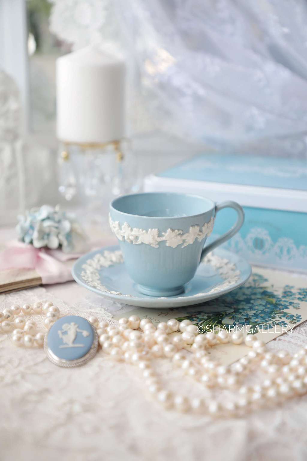 Кофейная пара Виноградная лоза, глазурованный  фарфор Англия, Wedgwood. Чашка, блюдце.