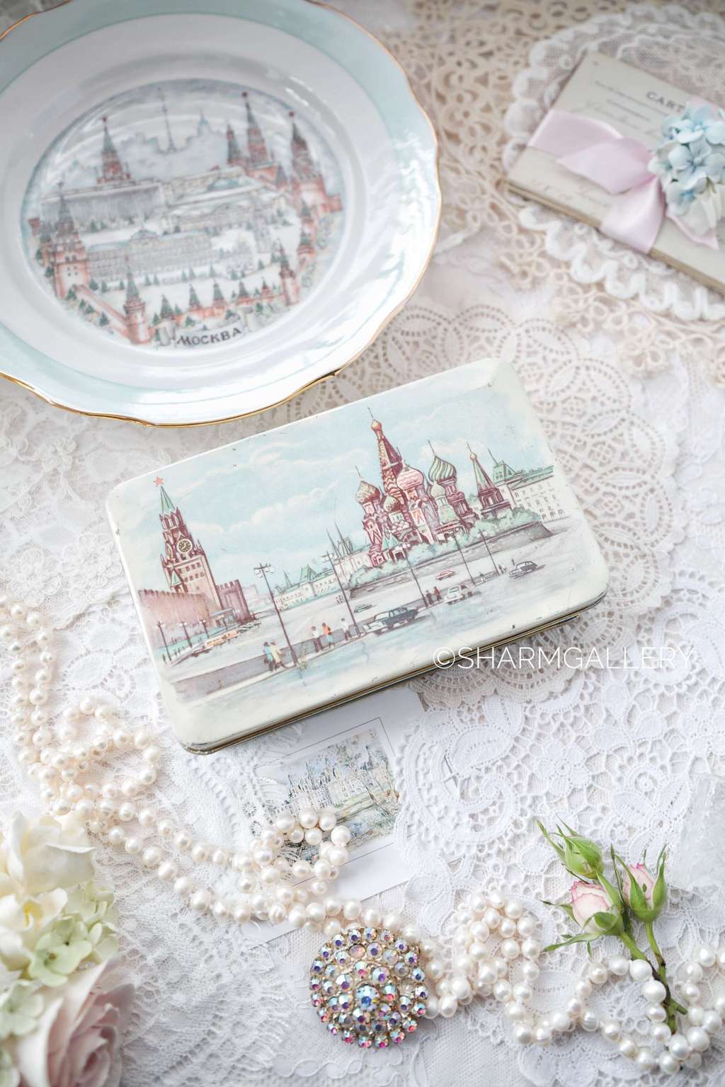 Жестяная банка - коробка Москва Кремль №7. Винтаж, СССР.