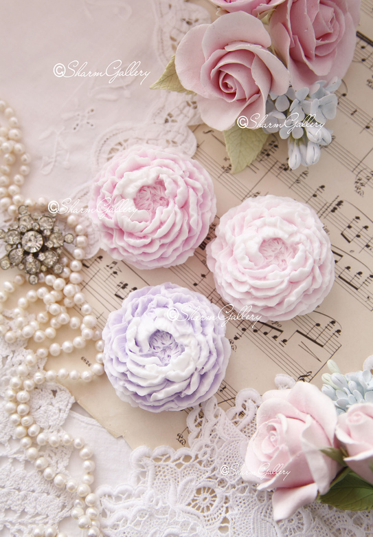 "Королевский Пион". Натуральное мыло ручной работы.