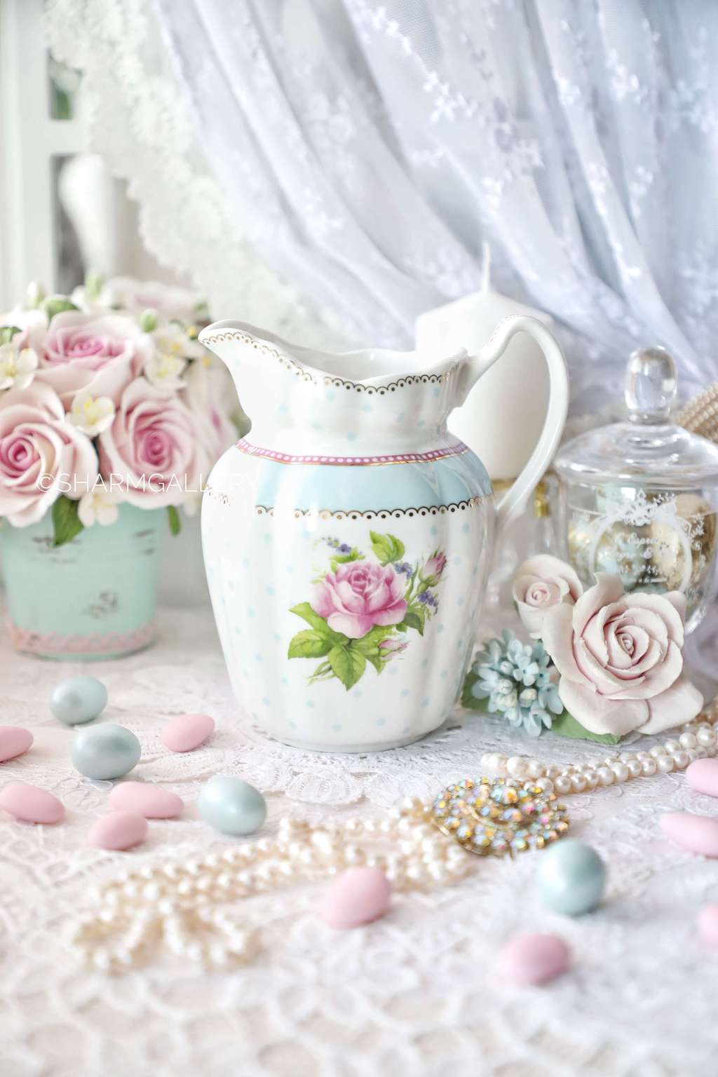 Кувшин “Rose”. Дания, фарфор "Lisbeth Dahl".