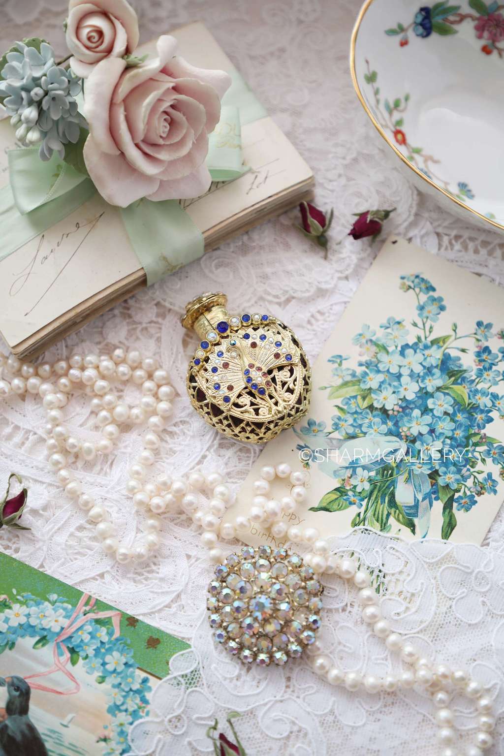 Флакон для духов «Павлин». Винтаж, Чехословакия.