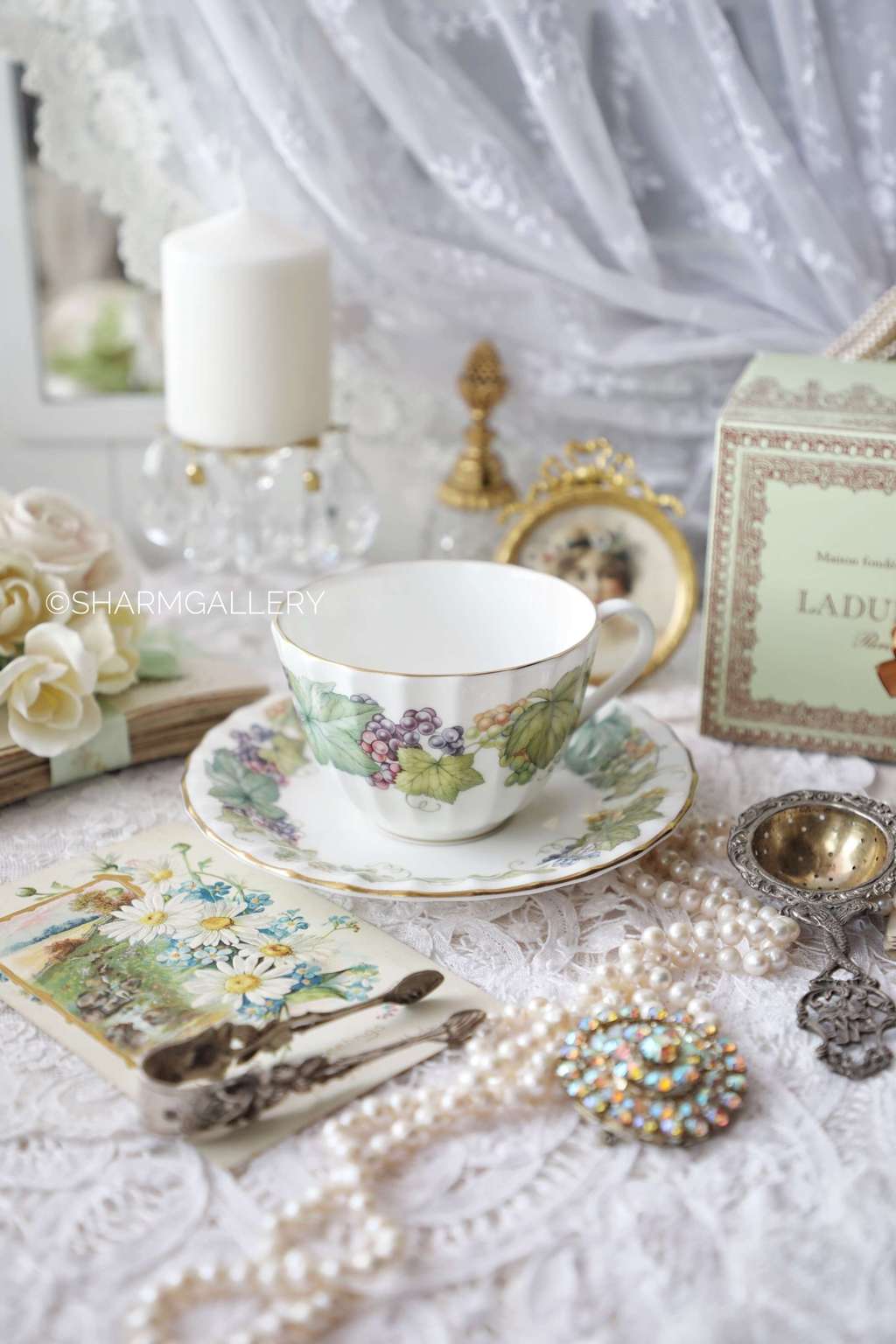 Редкость! Чайная пара "Виноград" Vine Harvest фарфор Royal Worcester, Англия. 1978г.!