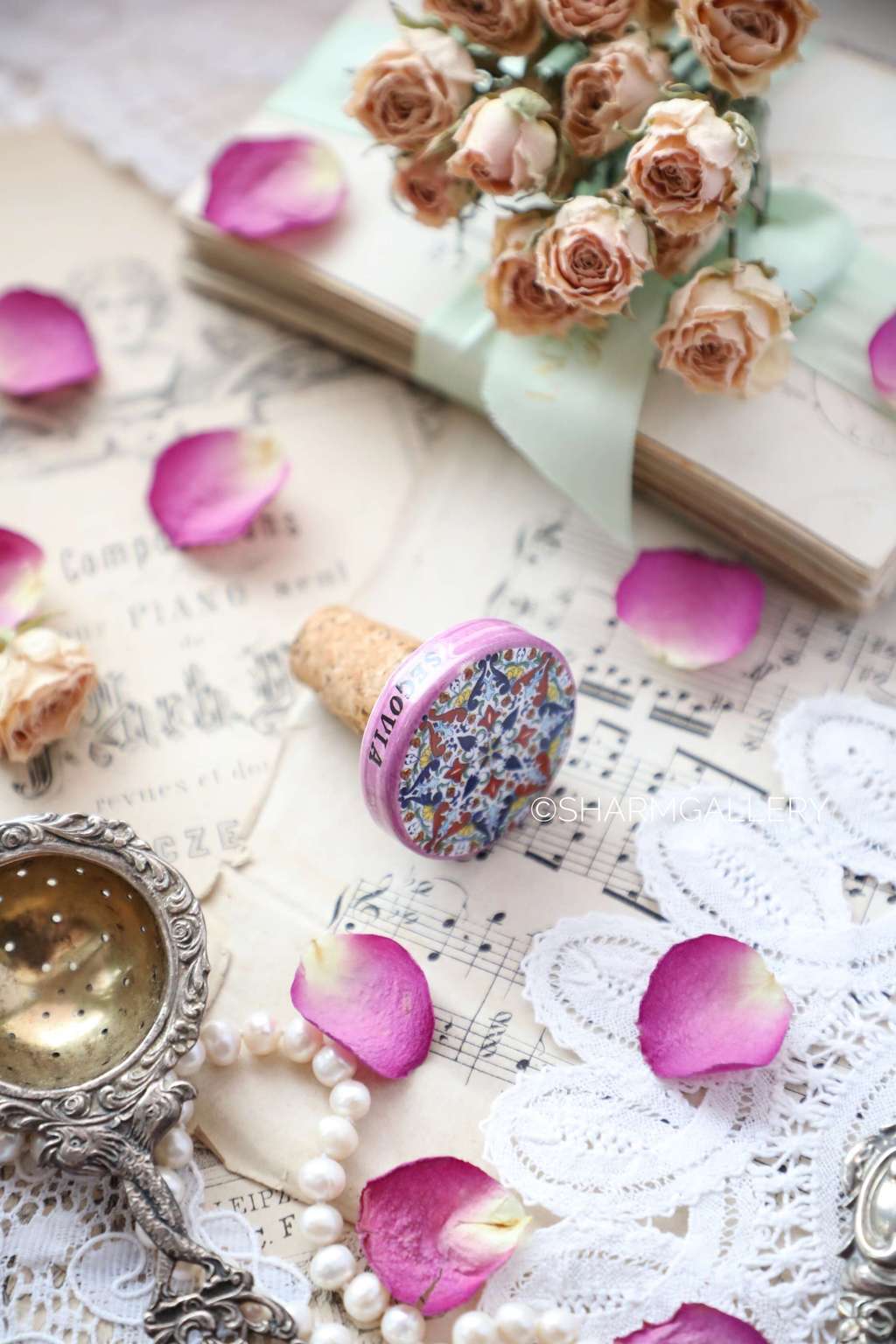 Винтажная пробка керамика, роспись, Испания.