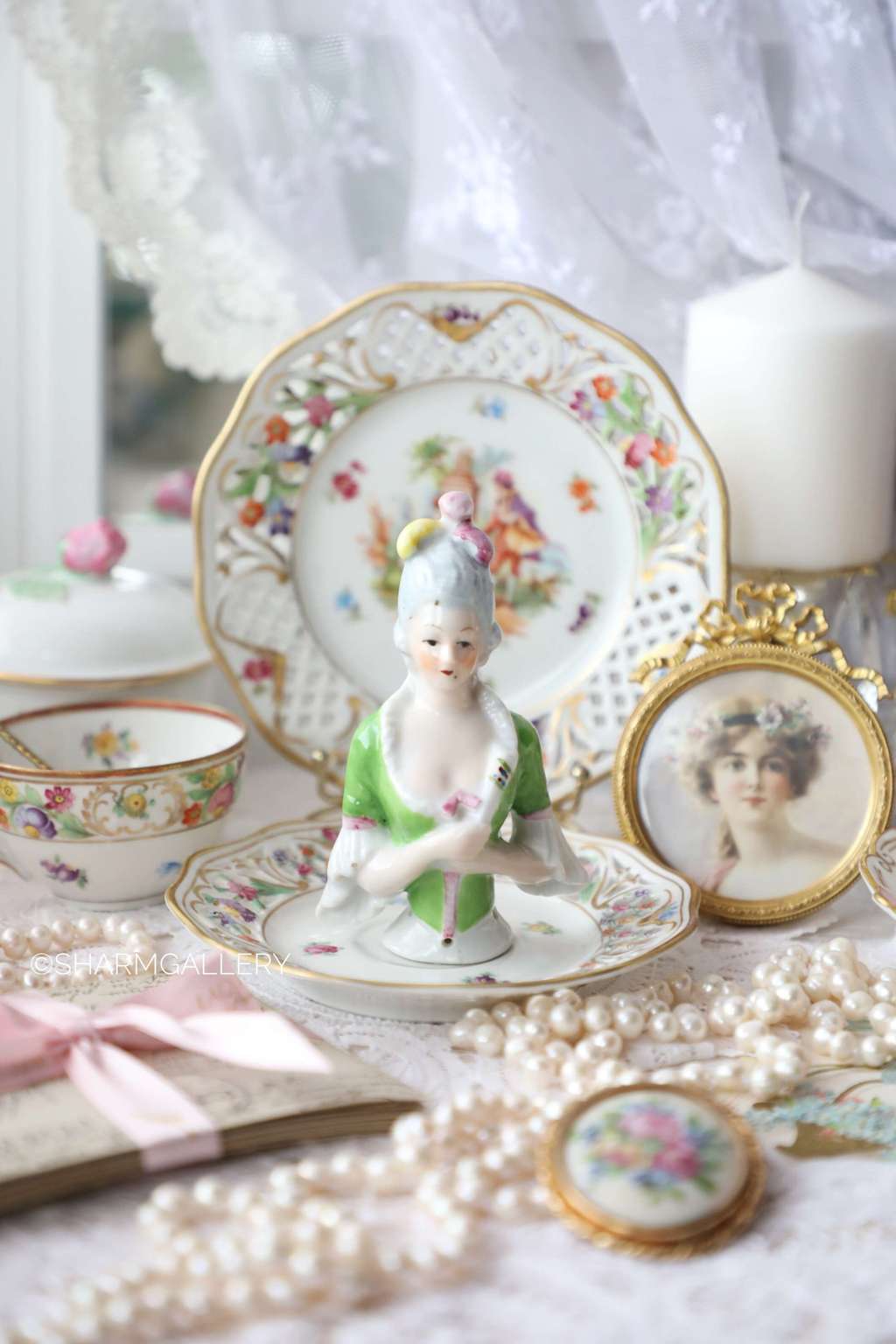 Антикварная Half doll  половинка куклы 11см. Фарфор, Германия.