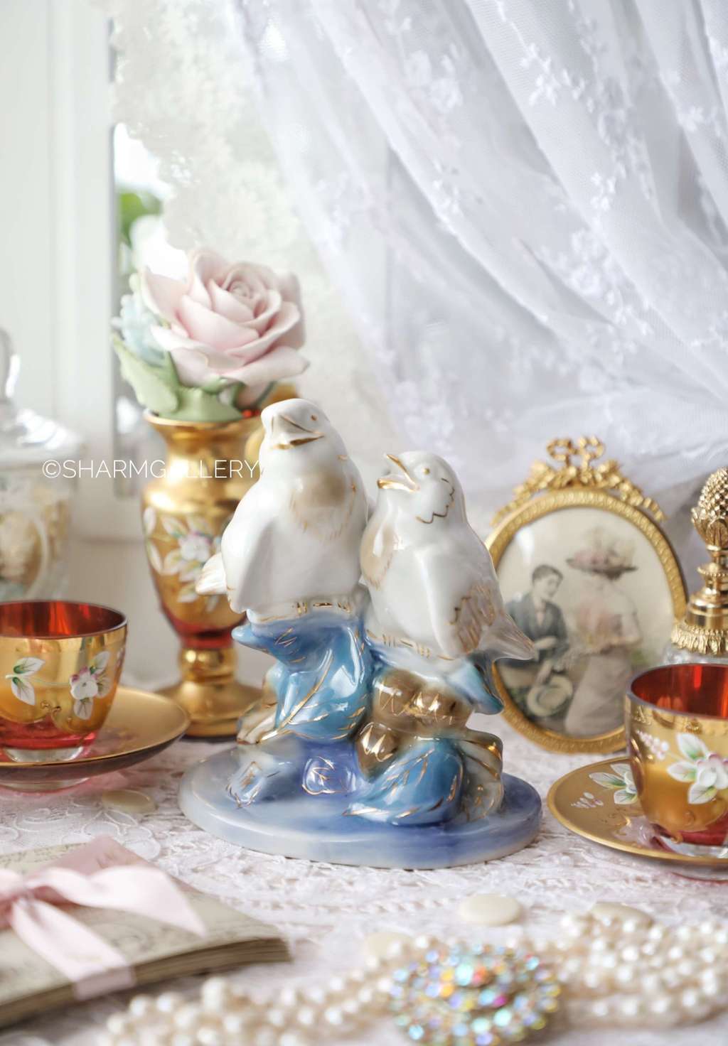 Статуэтка «Песнопение», фарфор старая Гжель, СССР.