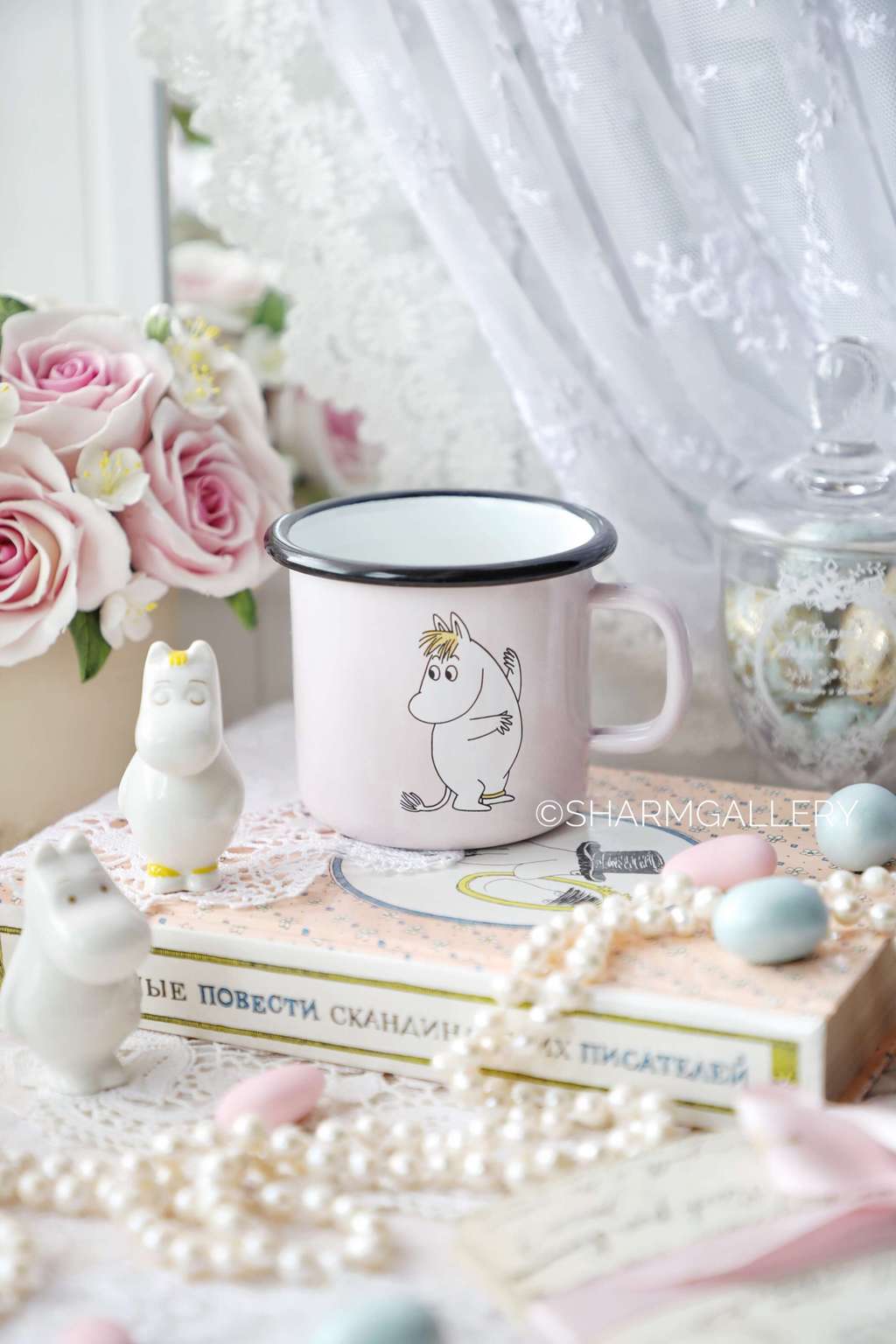 Кружка эмалированная Муми Тролль  Фрекен Снорк, 250 мл., Muurla Moomin Финляндия.