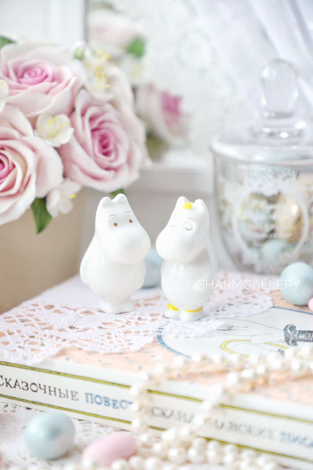 Пара фарфоровых фигурок Муми Тролли. Muurla Moomin Финляндия.