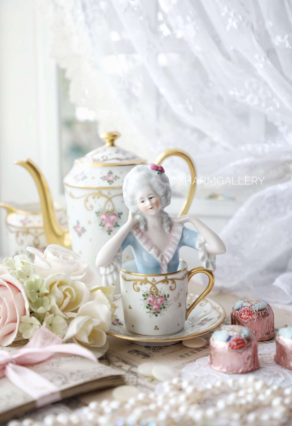 Антикварная Half doll  половинка куклы 11,5см. Фарфор, Германия.