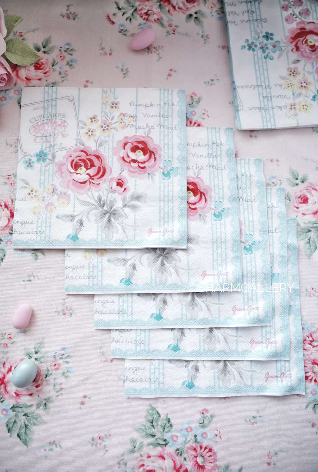 Салфетка бумажная Lulu Mint 33х33см. Поштучно! Дания GreenGate.