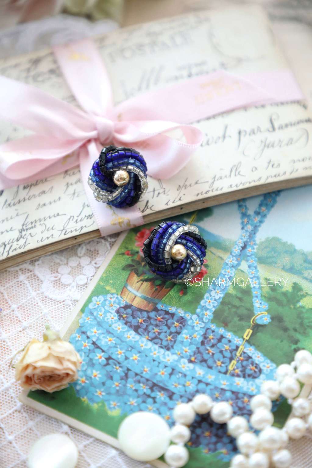 Клипсы синие, 1990-е ГДР.