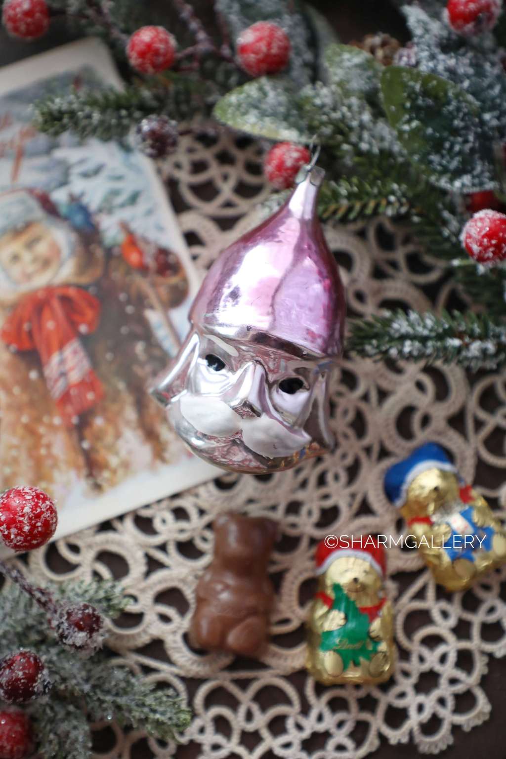 Голова богатыря. (Черномор) Елочная игрушка, стекло, СССР. №8.