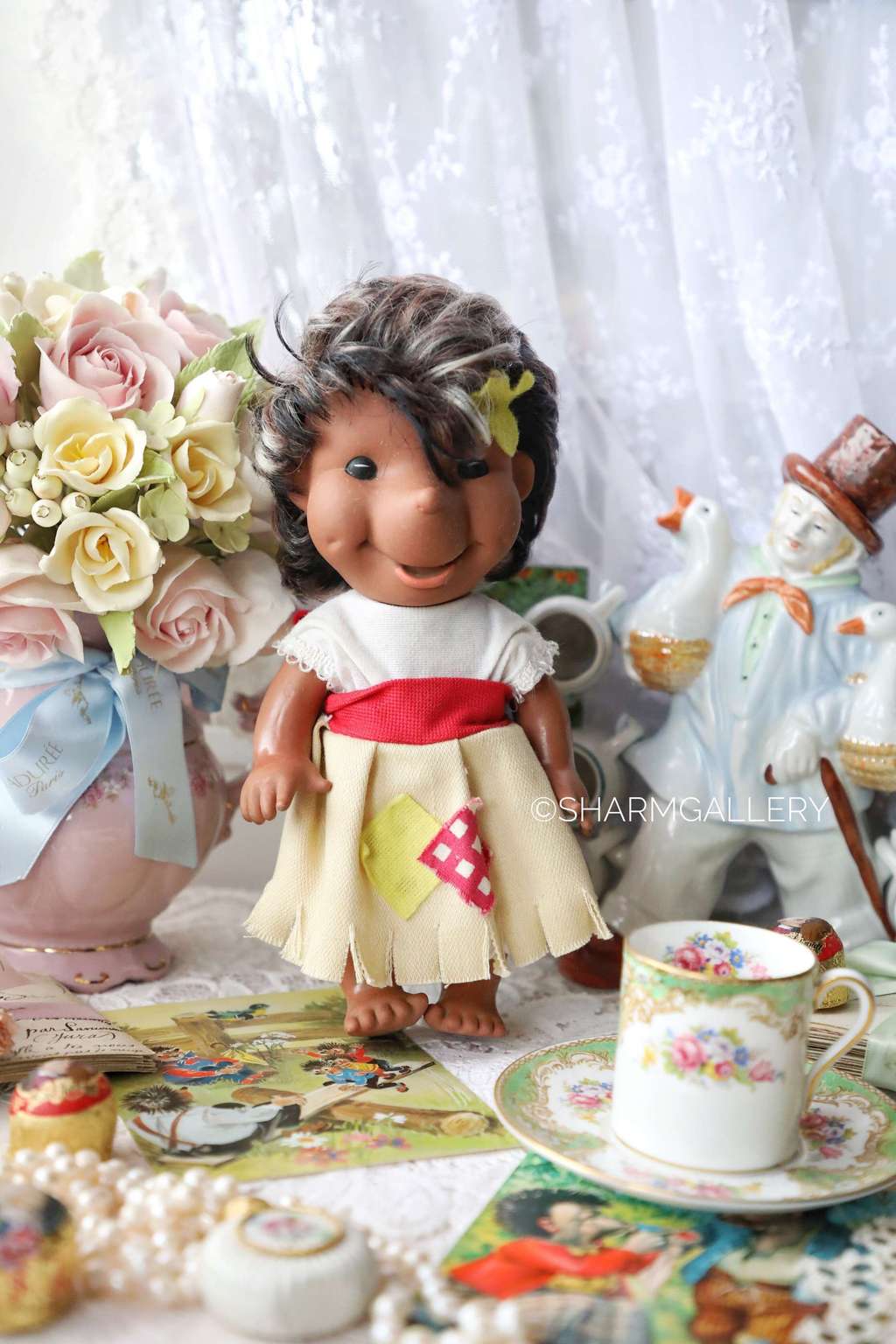 Кукла еж, ёжик Девочка. Игрушка ГДР, винтаж. 24см.