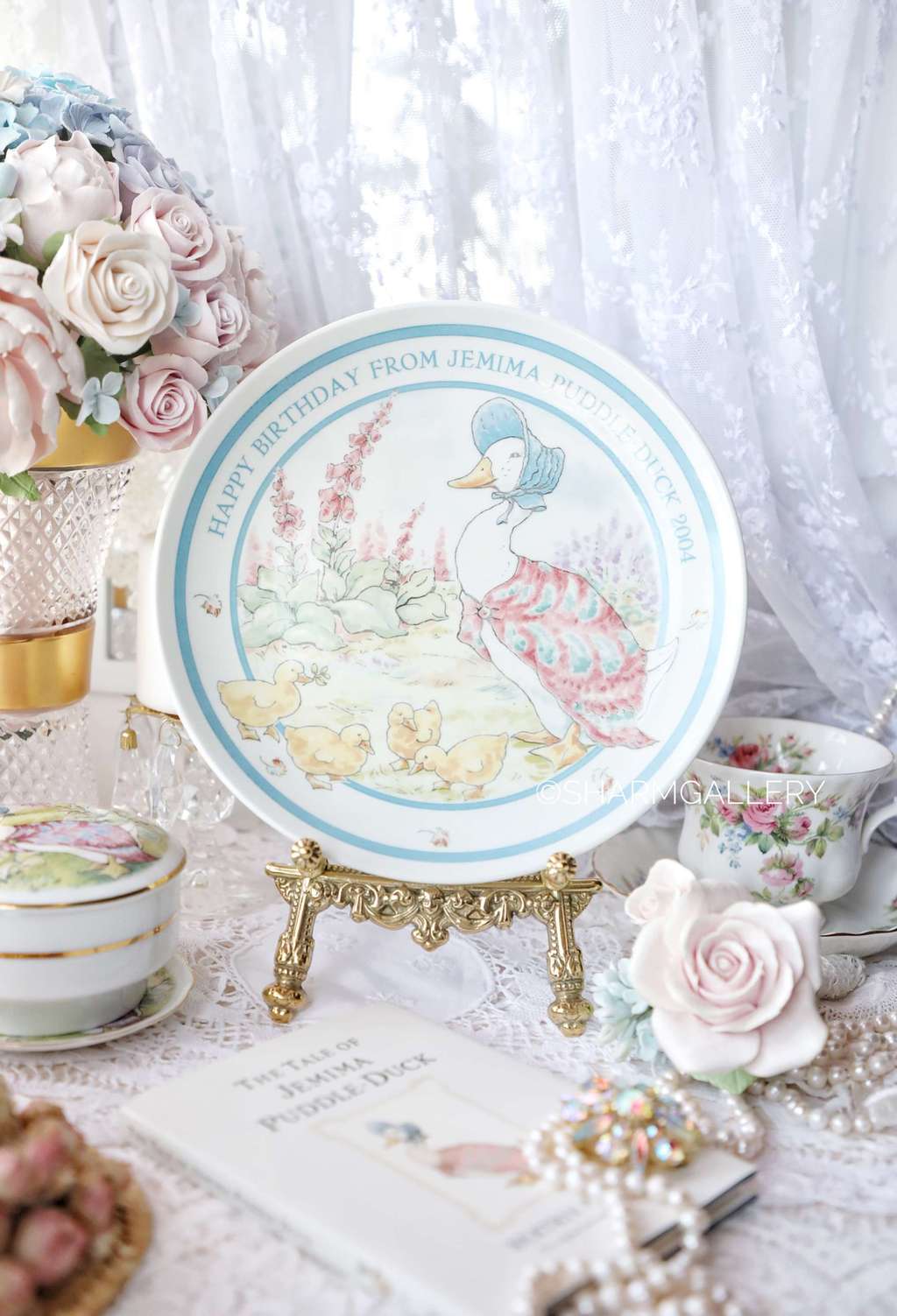 Декоративная тарелка Гусыня Jemima, Беатрис Поттер, фарфор Wedgwood 2004г, Англия.