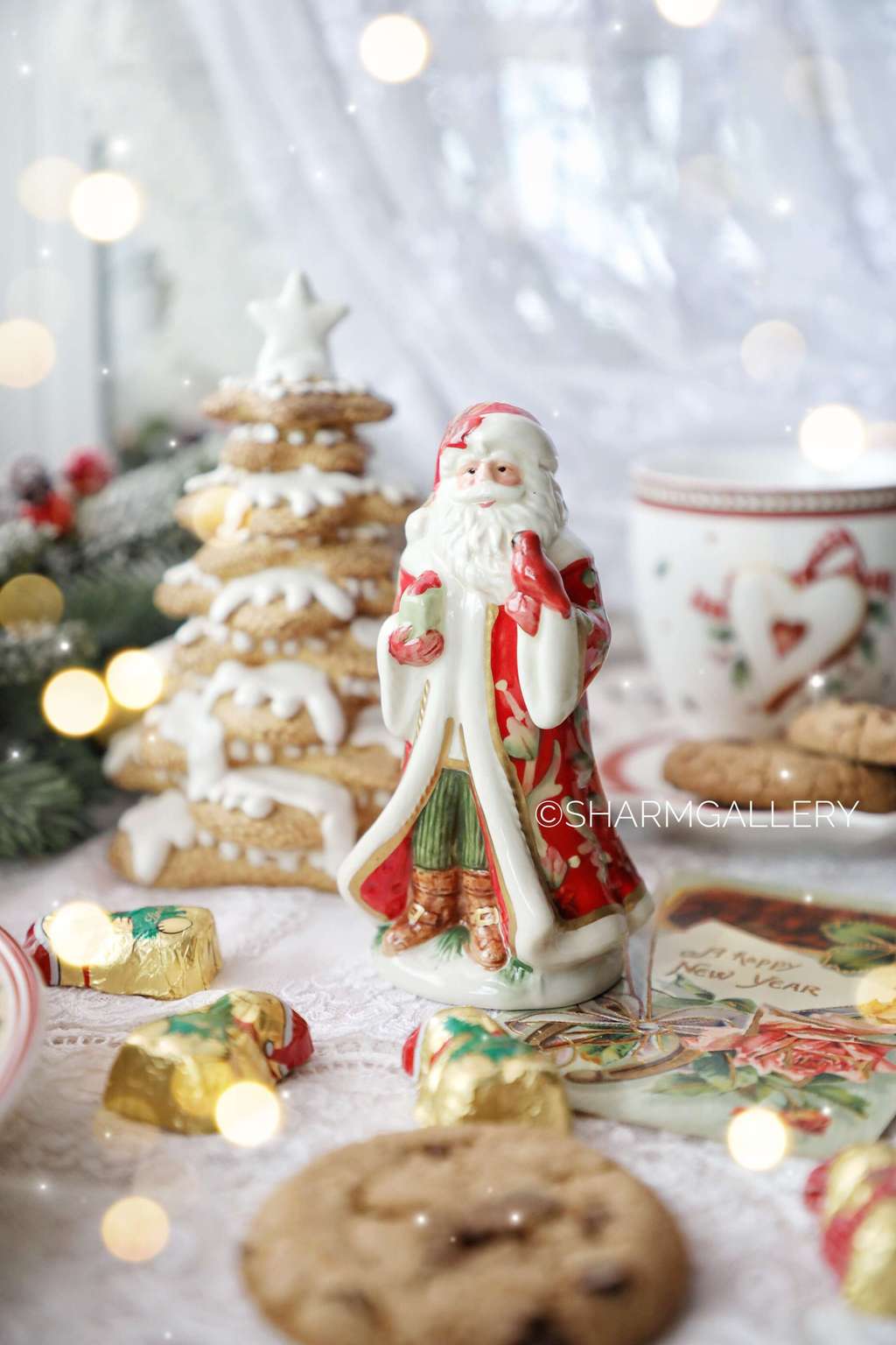 Солонка «Дед Мороз с Красным кардиналом», FITZ AND FLOYD США.