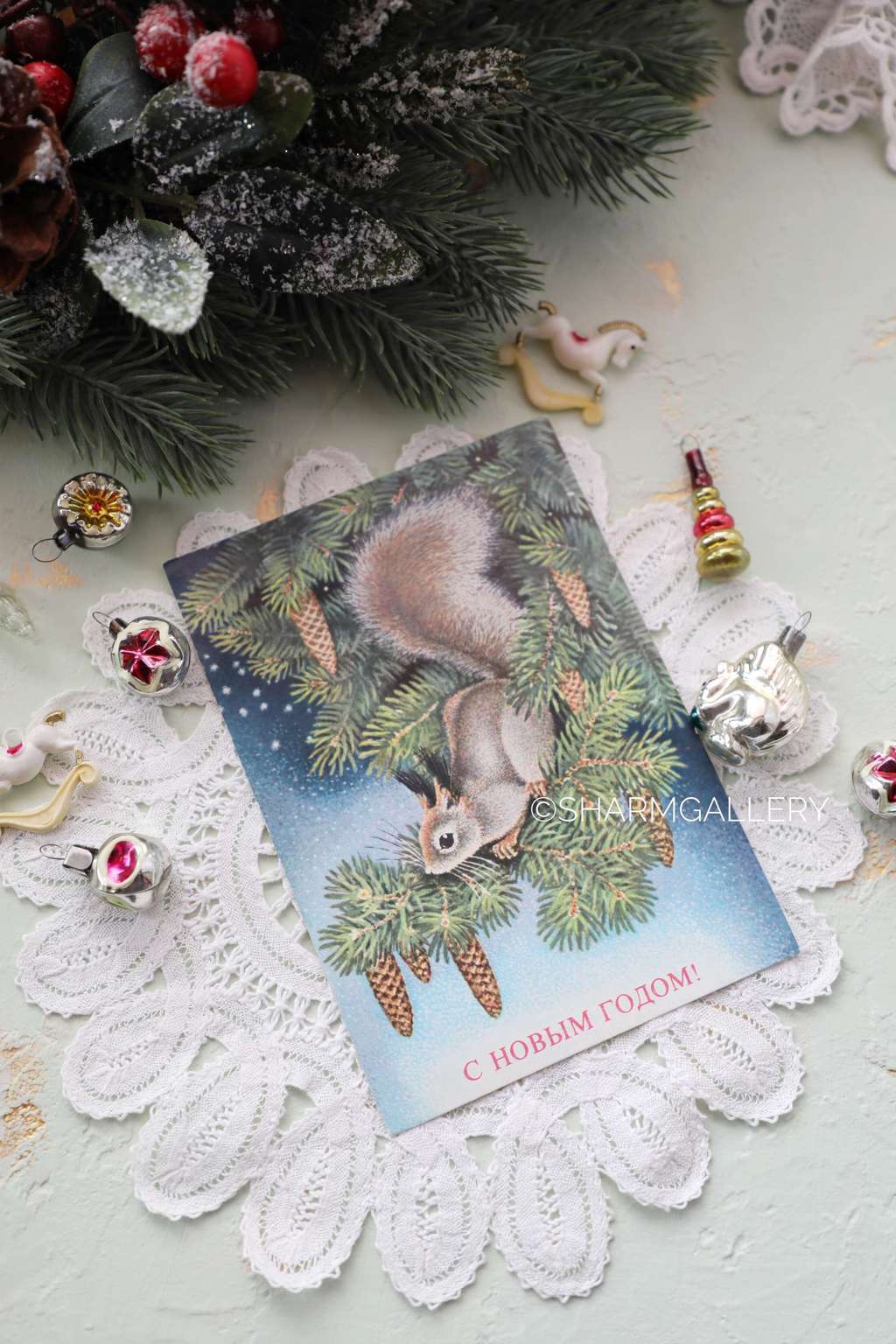 Винтажная открытка №122. "С Новым Годом!". СССР. Худ-к А.Исаков 1977г. Чистая.