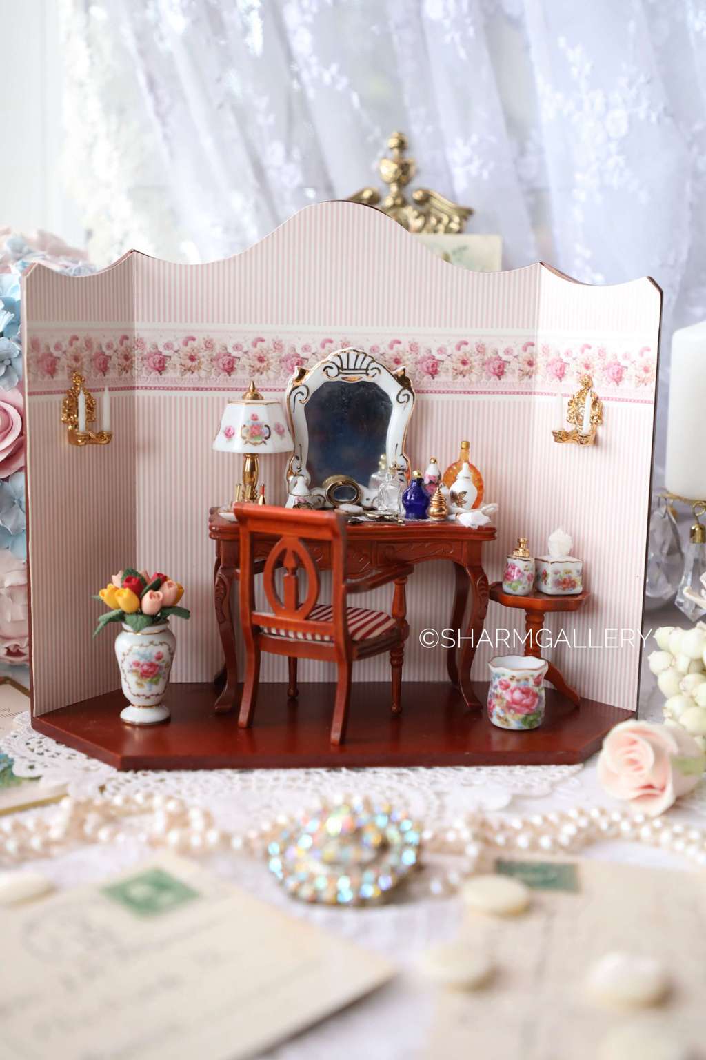 Миниатюра/Диорама Будуар, настенный/настольный декор. Reutter Porzellan, Германия.