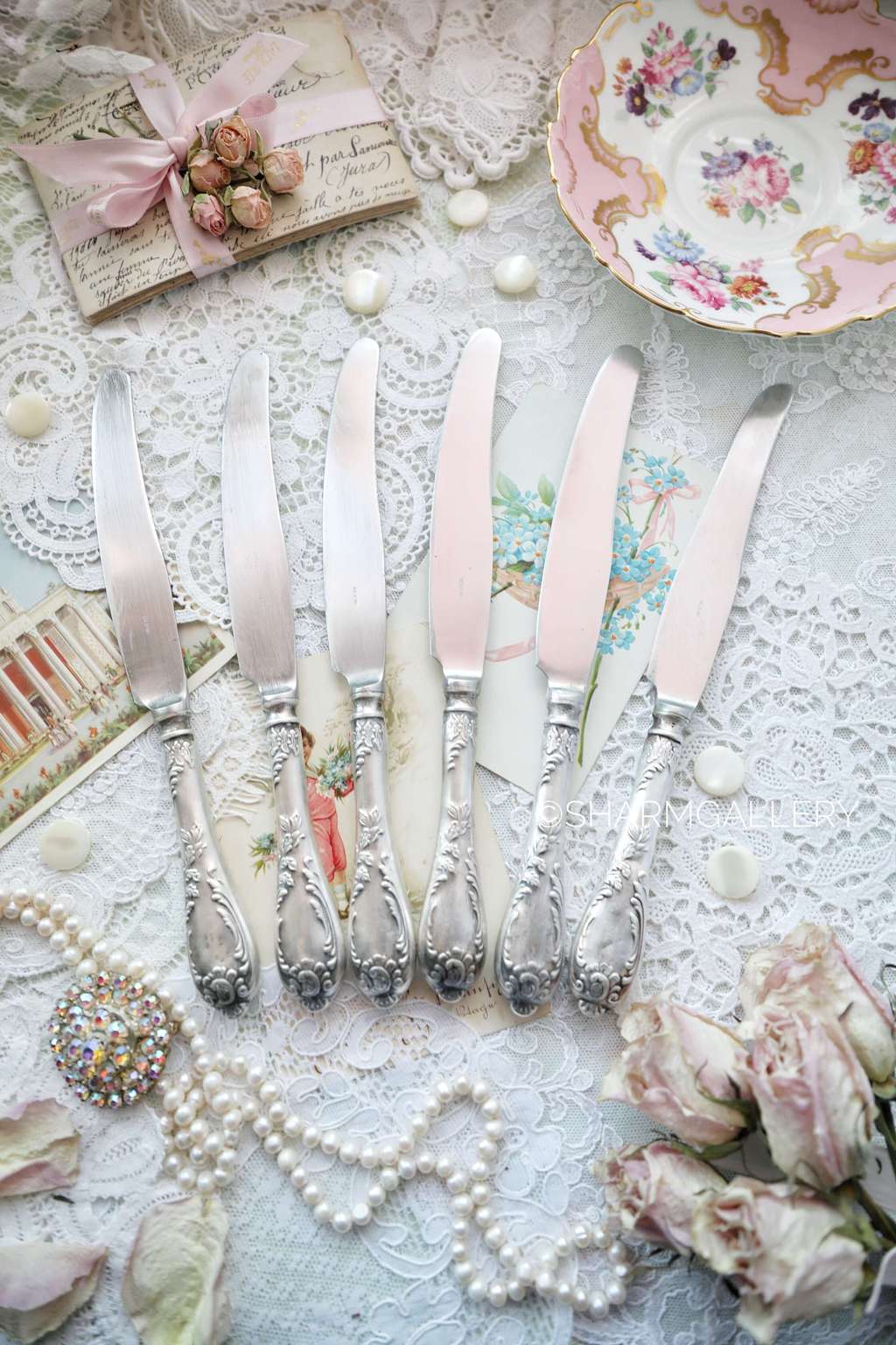 Столовые ножи 24,5см., мельхиор, ЗИШ. Набор №47. CCCP.