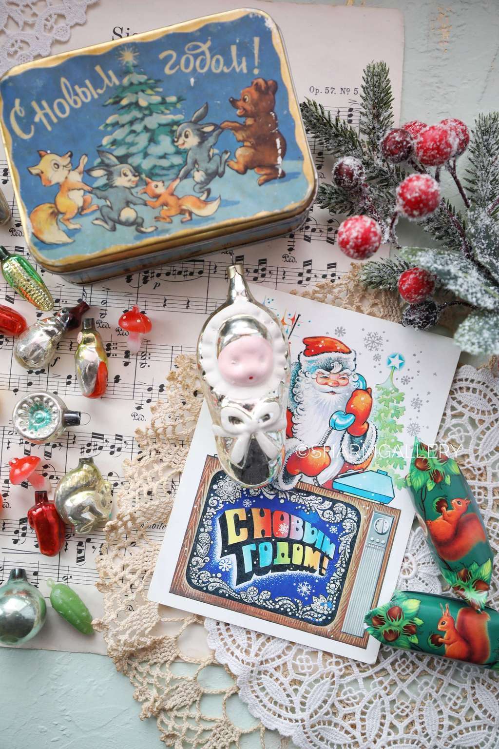 Младенец/Пеленашка №27 елочная игрушка, стекло СССР.