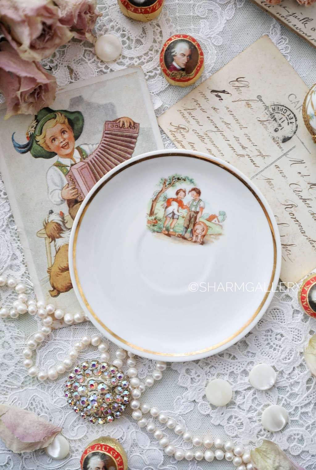 Детское блюдце серия «Сказки» фарфор, ф-ка Piesau Porzellan, ГДР.