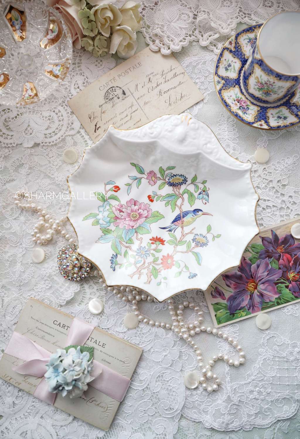 Ваза/Блюдо ракушка для фруктов коллекция «Pembroke» фарфор, Англия, Aynsley.