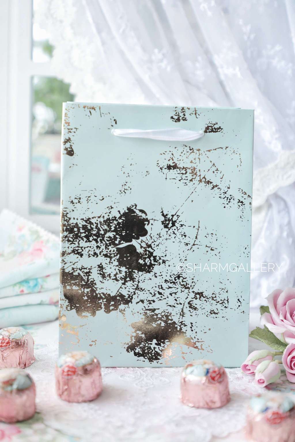 Пакет подарочный, мятный 19см.