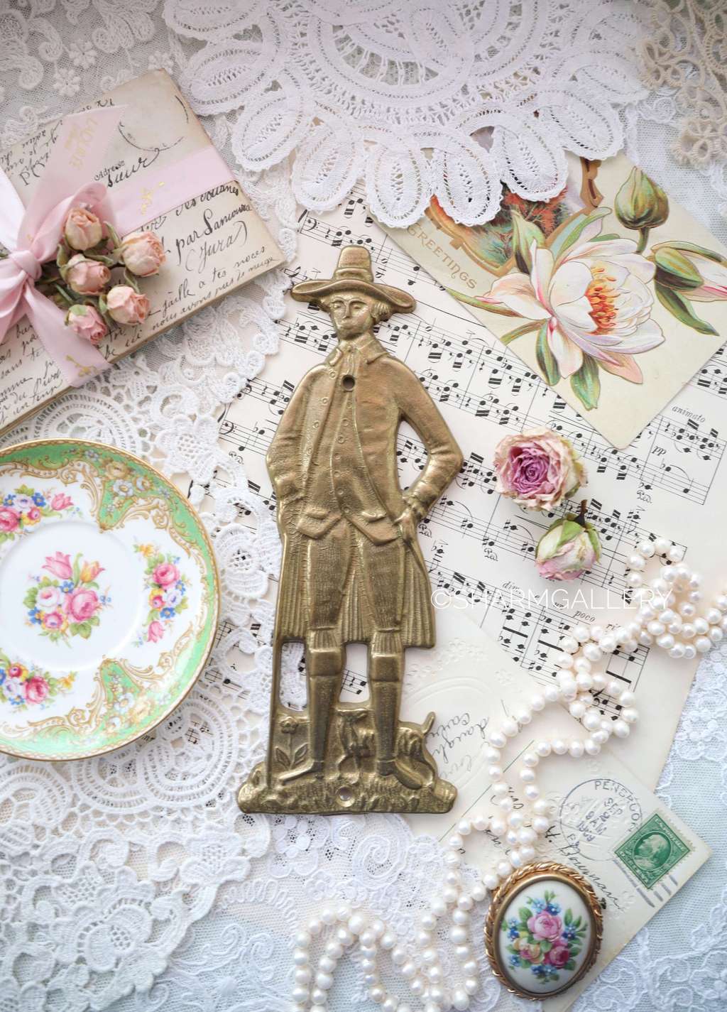 Латунная накладка на дверь «Джентльмен», Англия