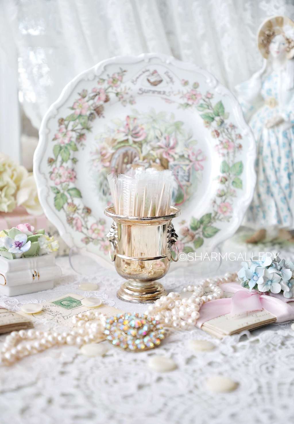 Винтажная посеребренная подставка для зубочисток со львами, Англия