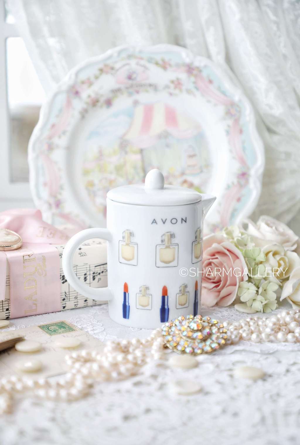 Кувшинчик с крышкой Avon, фарфор, Америка 1990гг.