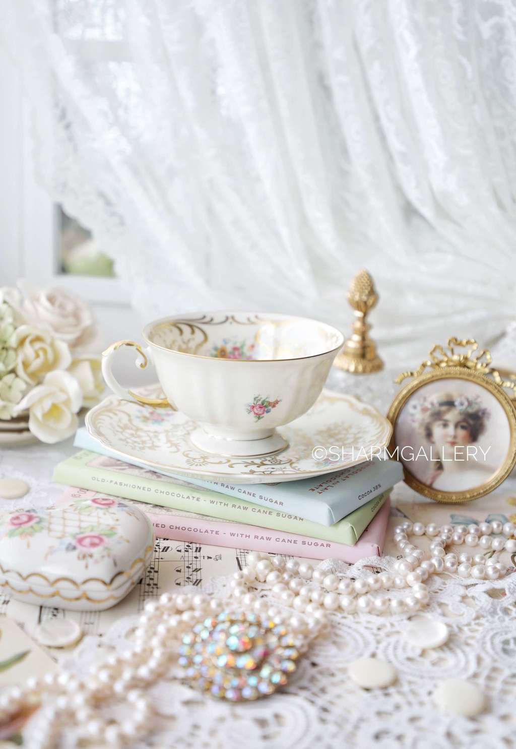 Антикварная чайная пара фарфор Krautheim Selb Bavaria Германия, 1920-30гг.!