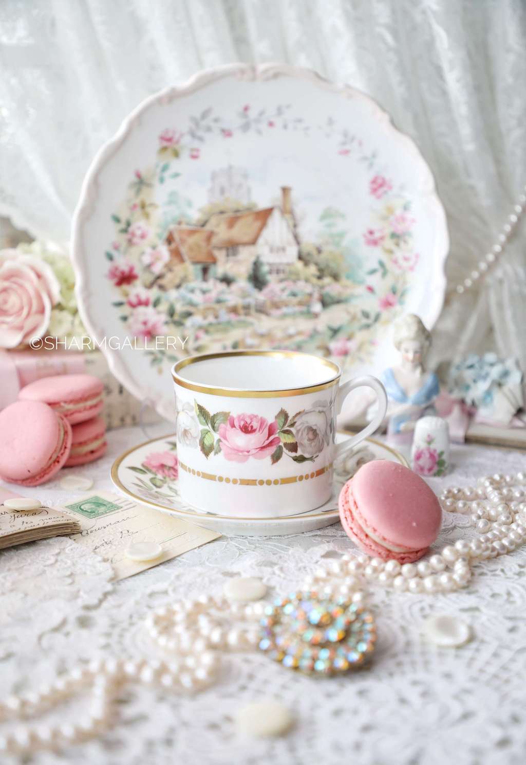 Чайная пара “Royal Garden“, костяной фарфор Royal Worcester, Англия 1960гг.