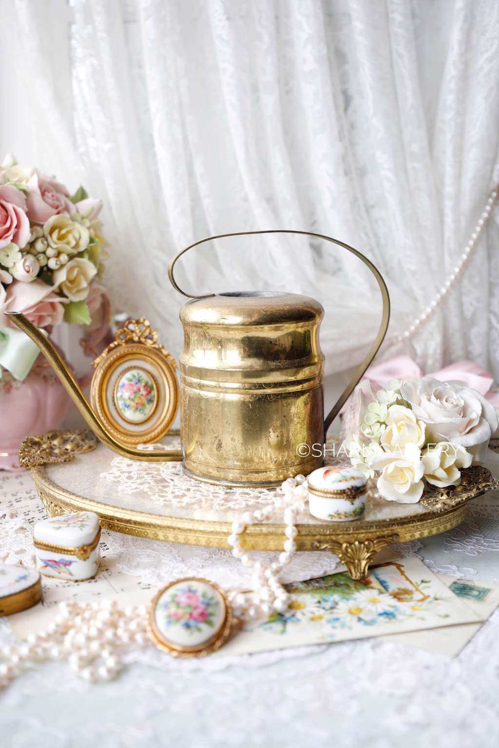 Лейка для комнатных растений, латунь. Германия.