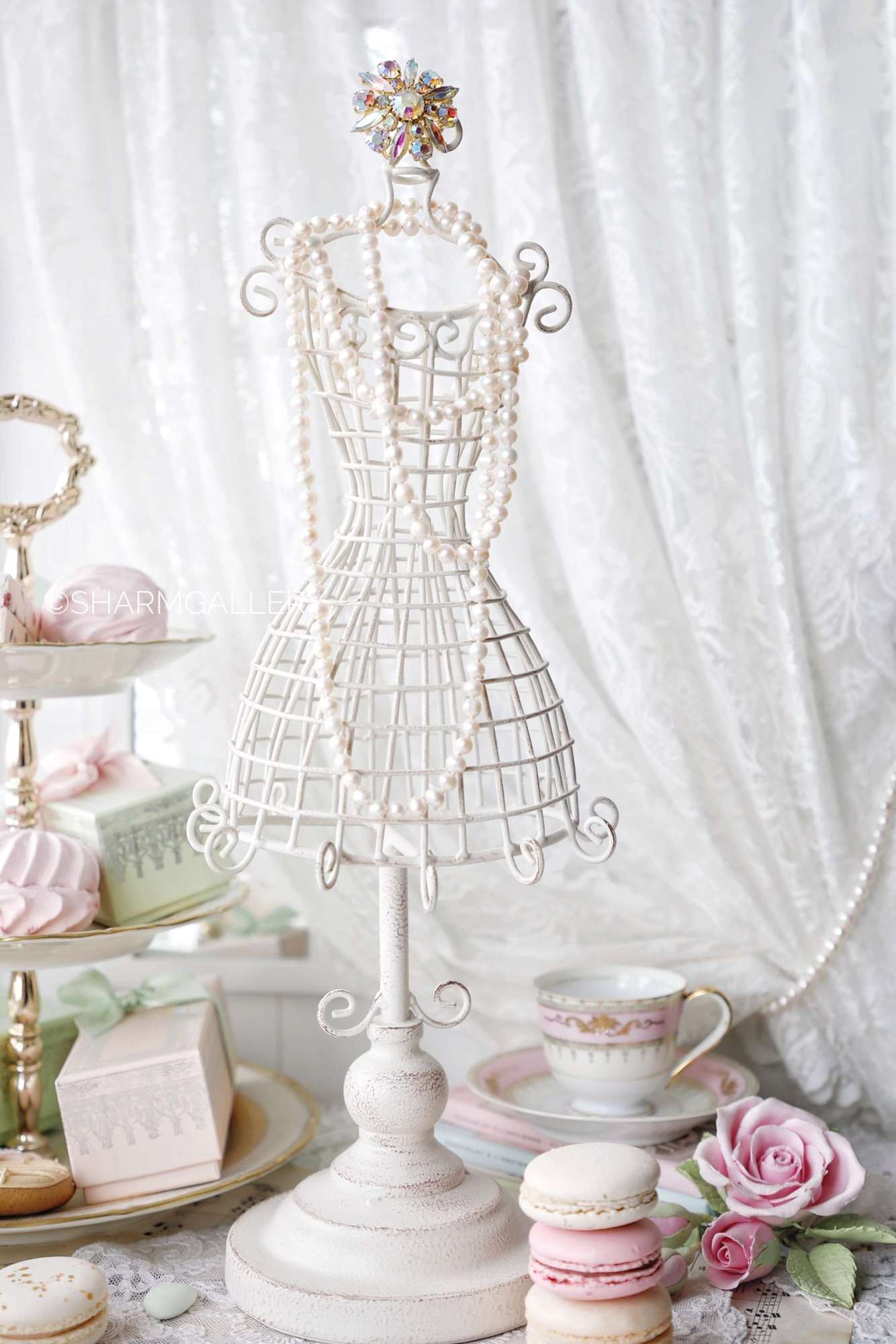 Манекен - Подставка для украшений, металл, 43см.