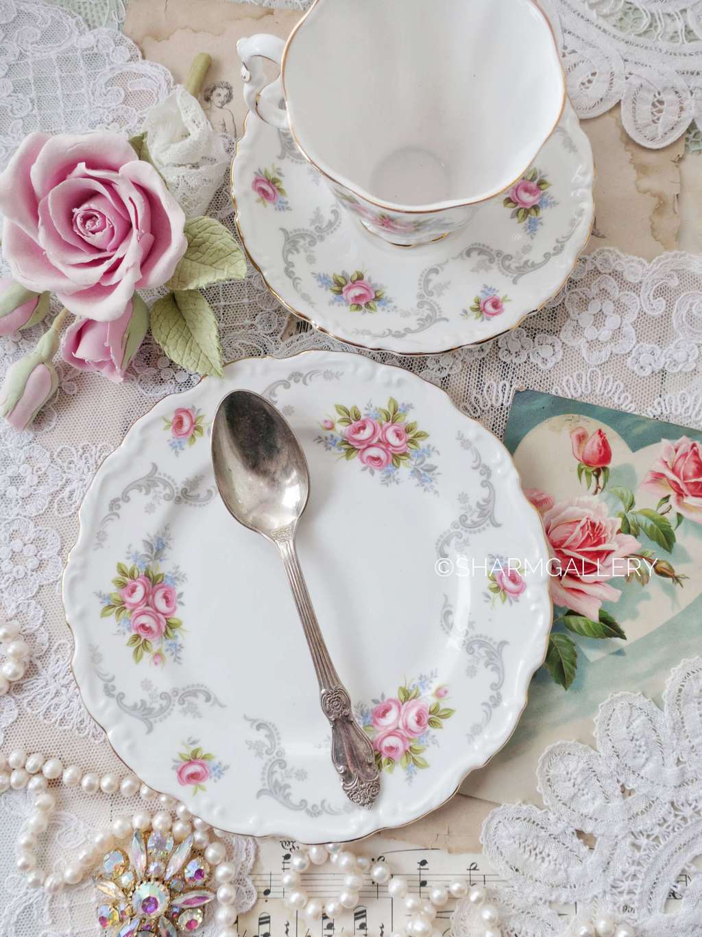 Чайная ложка «Серебряная Роза» мельхиор с серебрением, Кольчугино.