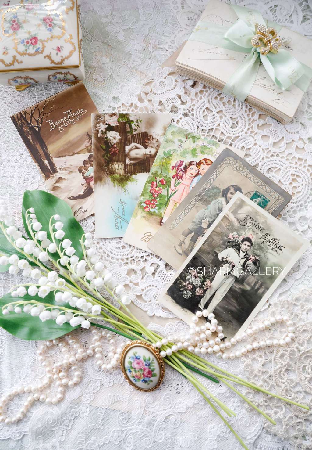 Набор антикварных открыток, Франция, 5шт., №10.