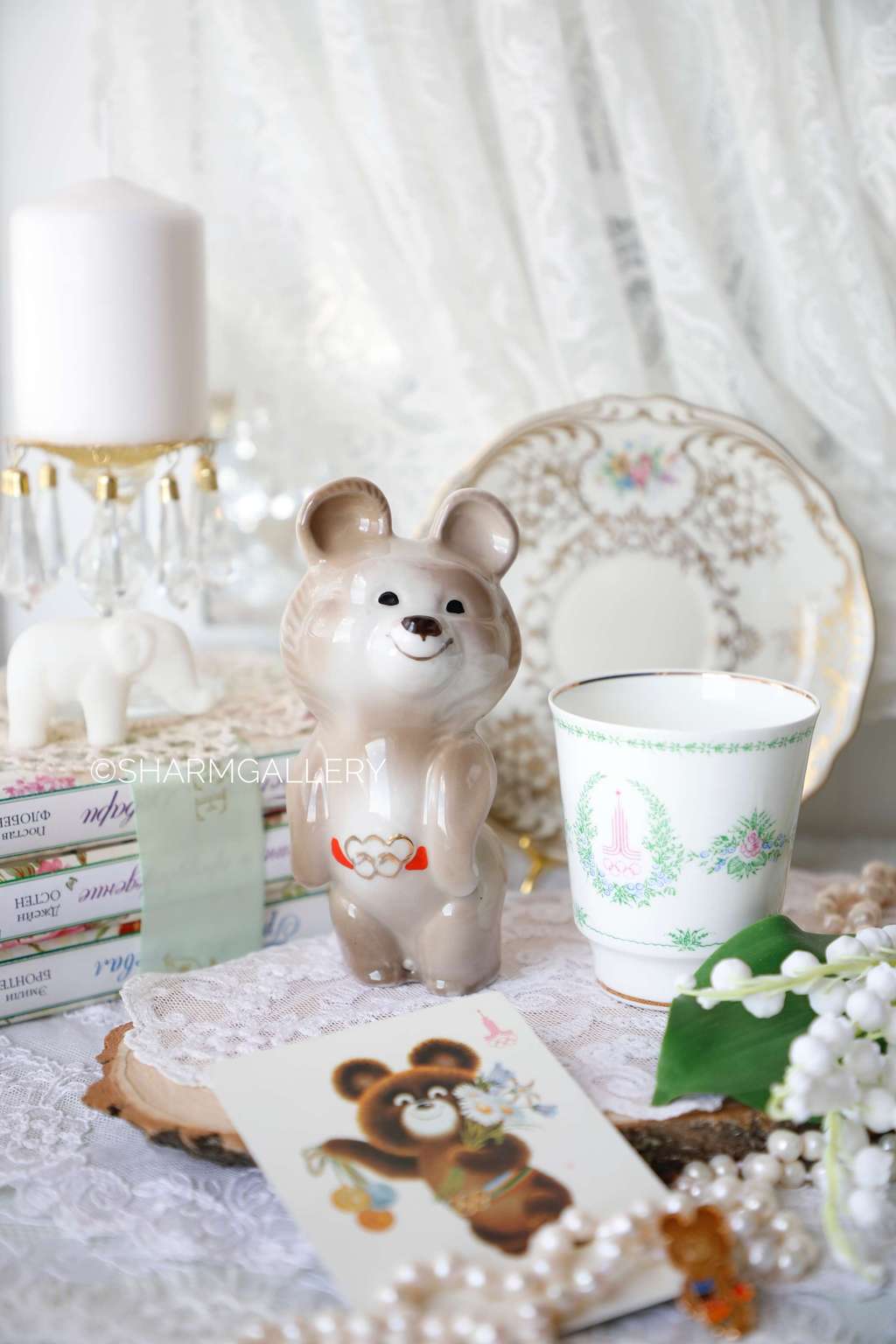 Набор "Олимпиада 80" - Мишка «АРМФАРФОР» календарик и значок СССР. №3