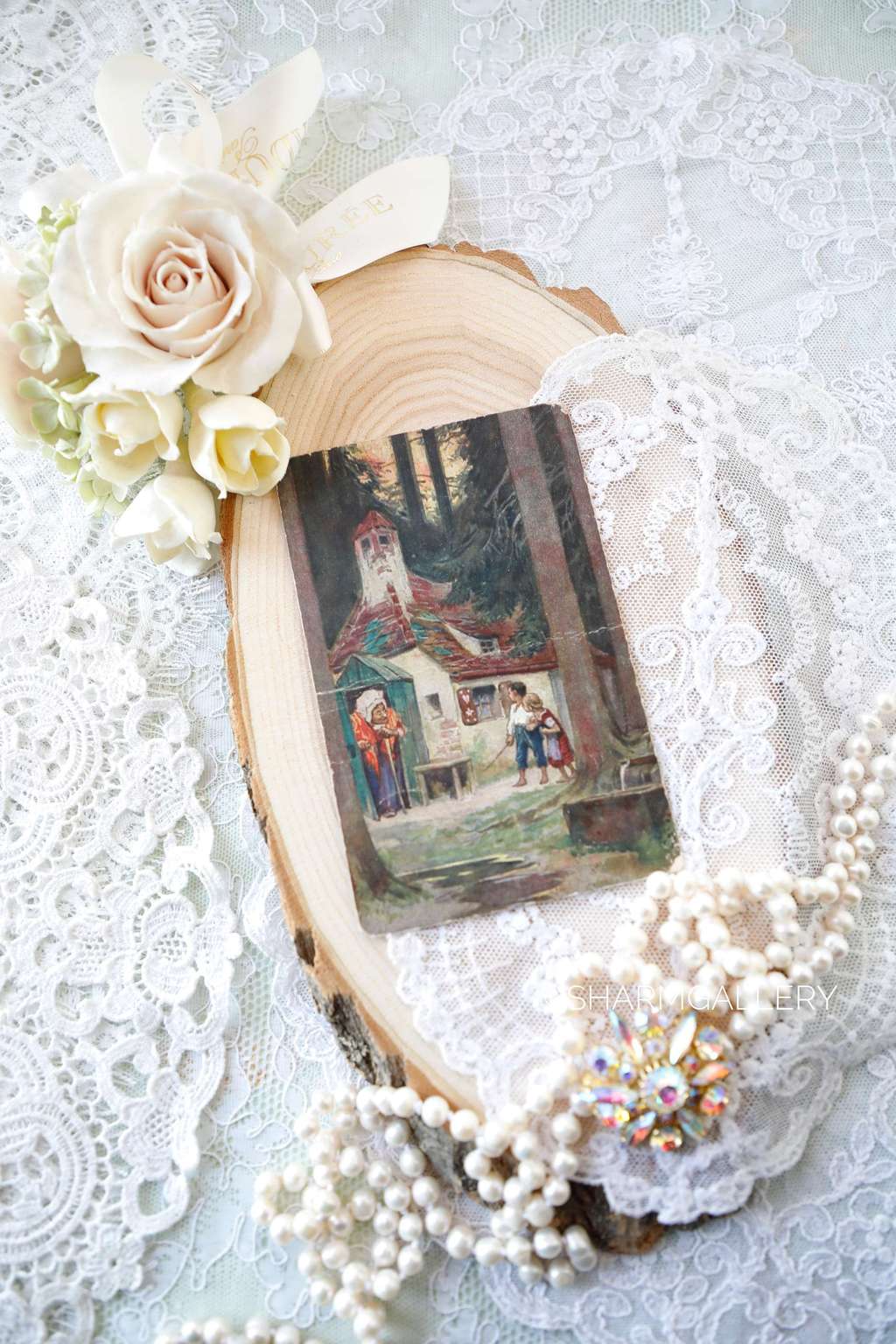 Открытка, антикварная Ганзель и Греттель №155 Германия, подписана.