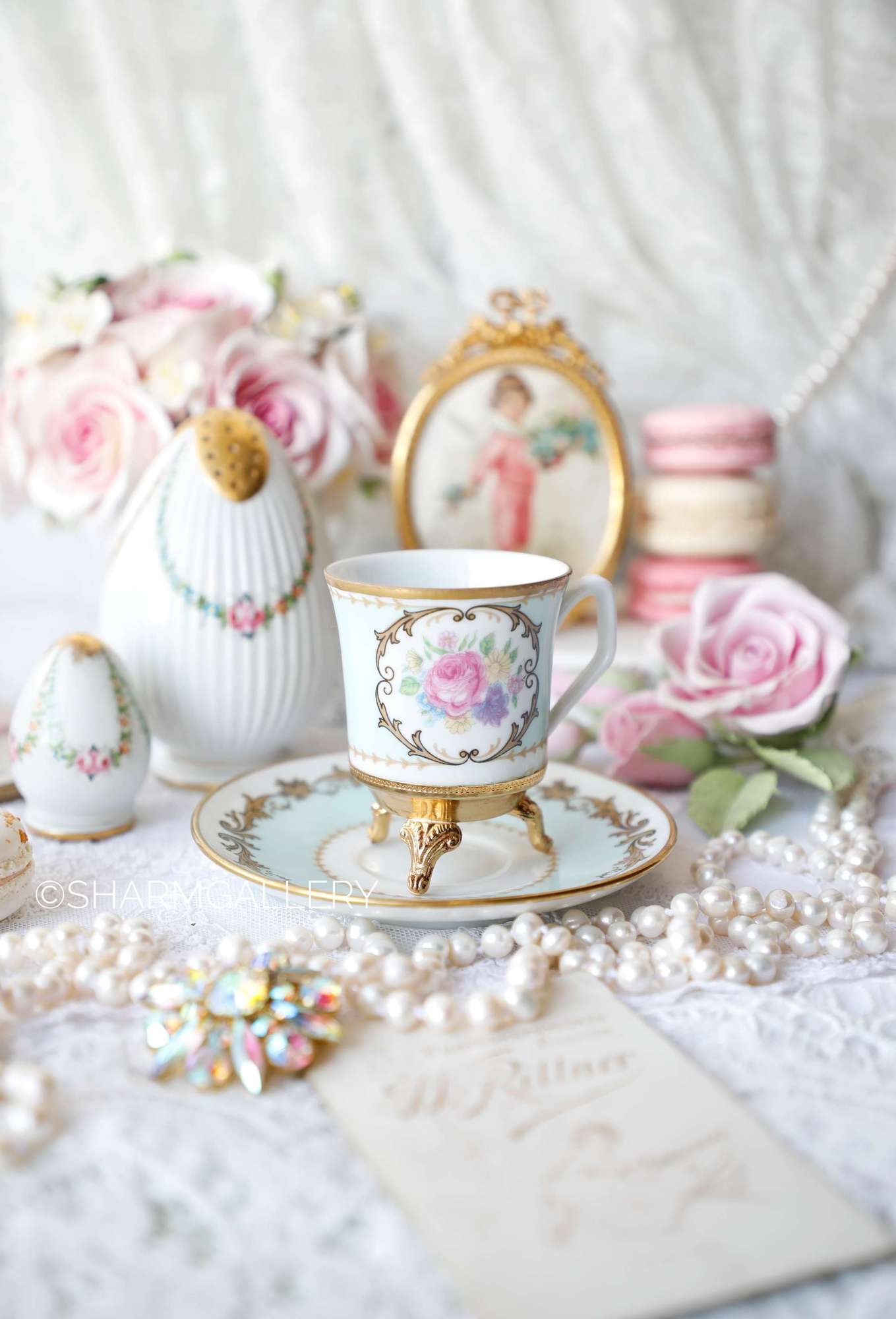 Антикварная кофейная пара Limoges (Лимож) Франция.