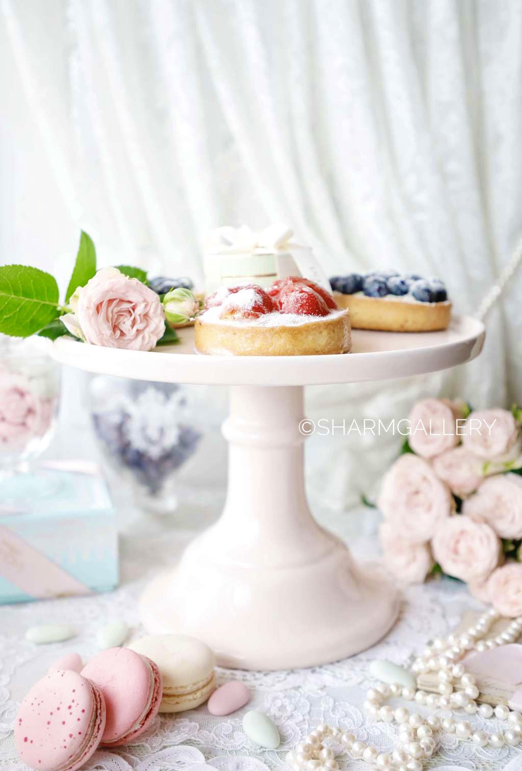 Кейкстенд (подставка для пирожных) Miss Etoile, 25см, керамика, бледно розовый.