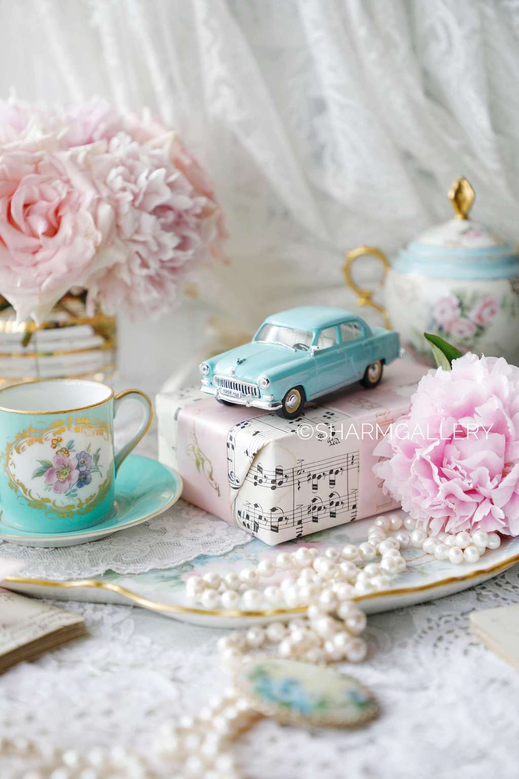 Ретро машинка ГАЗ-21И «Волга», голубая, модель масштаб 1:43